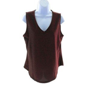 Knapp Studio Womens Red and Black Metallic Sleeveless Top Size Medium